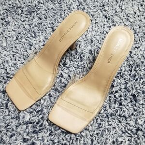 Marc Fisher Danria Nude/Clear Dress Heeled Sandals